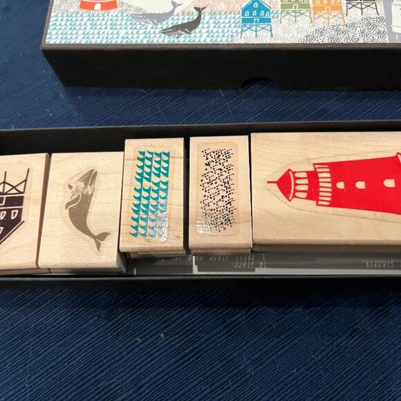 Yellow Owl Workshop Beach Stamp Set - NEW - Picture 1 of 3